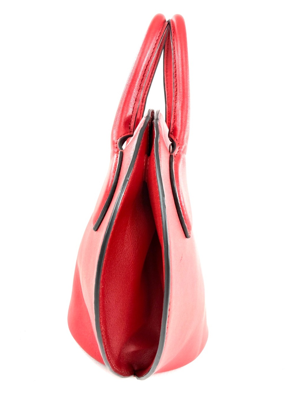 Rebecca Minkoff Pippa Red Leather Mini Dome Satchel Handbag Rare - Picture 5 of 10